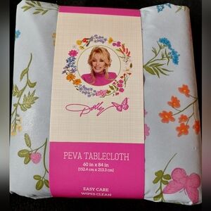 Dolly Parton DG 2026 Peva Butterfly Floral Tablecloth 60 X 84